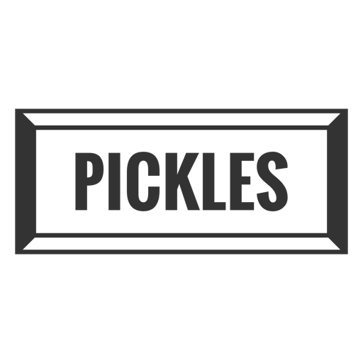 Pickles text filled stroke label PNG Design