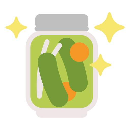 Sparkly pickle jar flat PNG Design