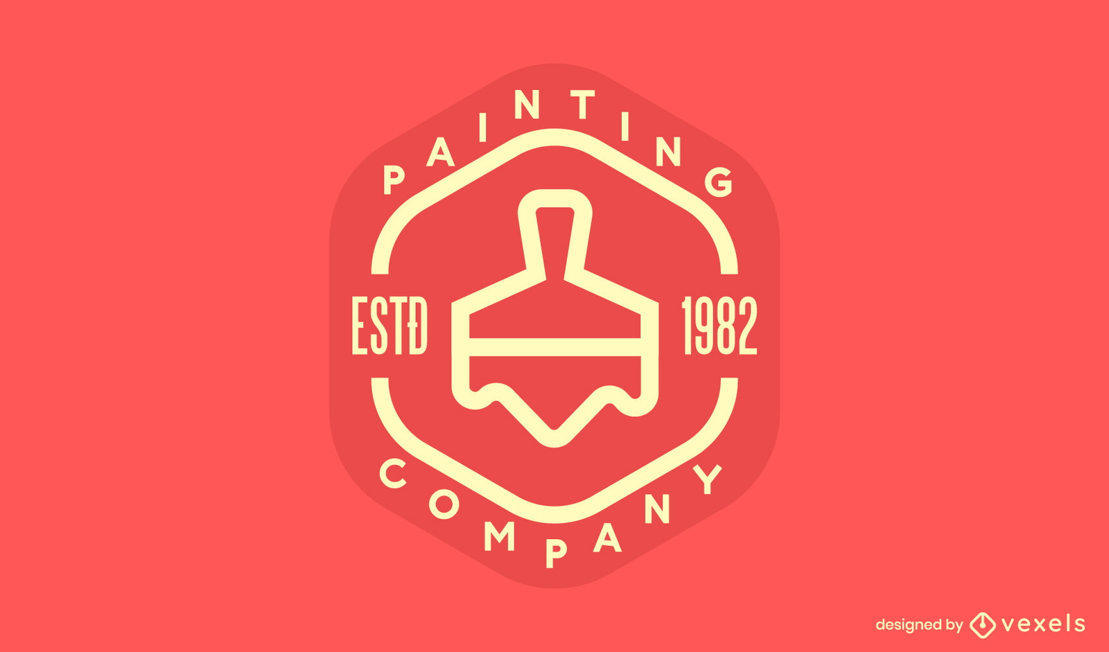 Painting brush stroke logo template