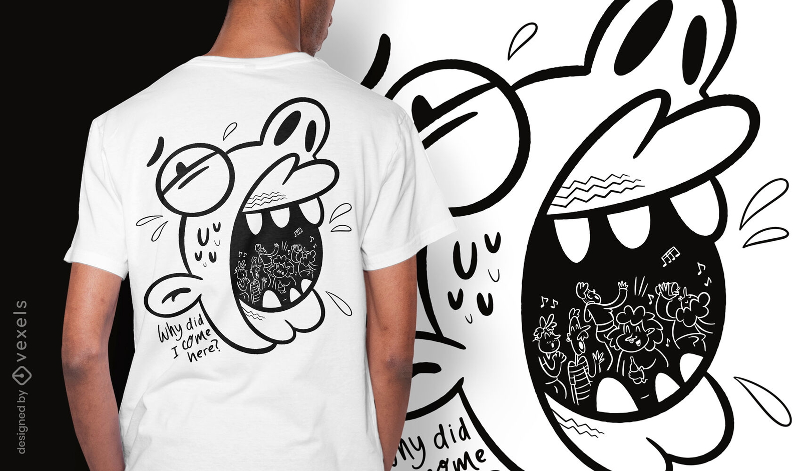 Social anxiety phobia doodle t-shirt design