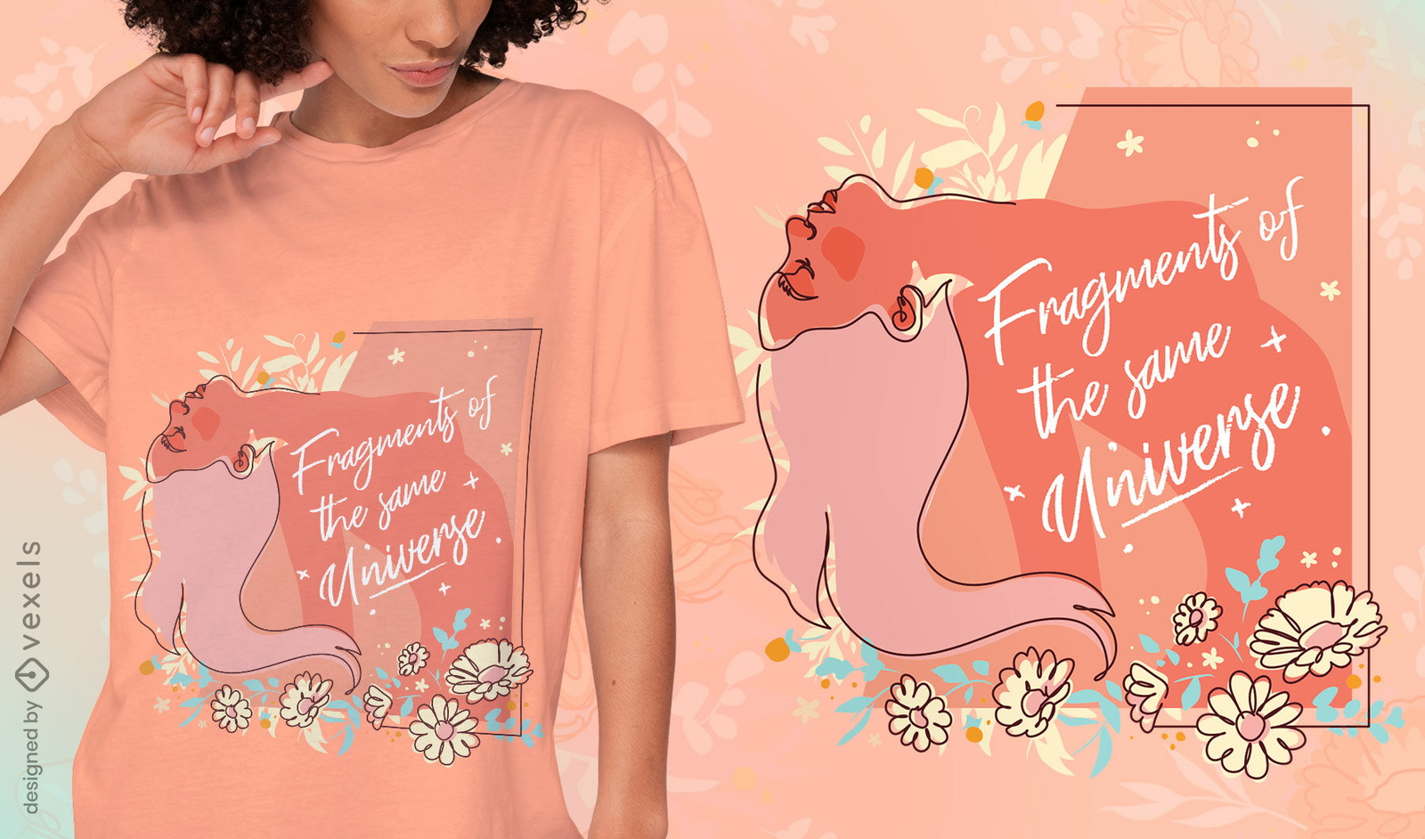 Girl universe mental health t-shirt design 