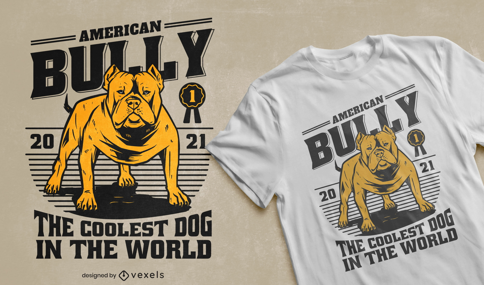 Diseño de camiseta de alto contraste de American Bully