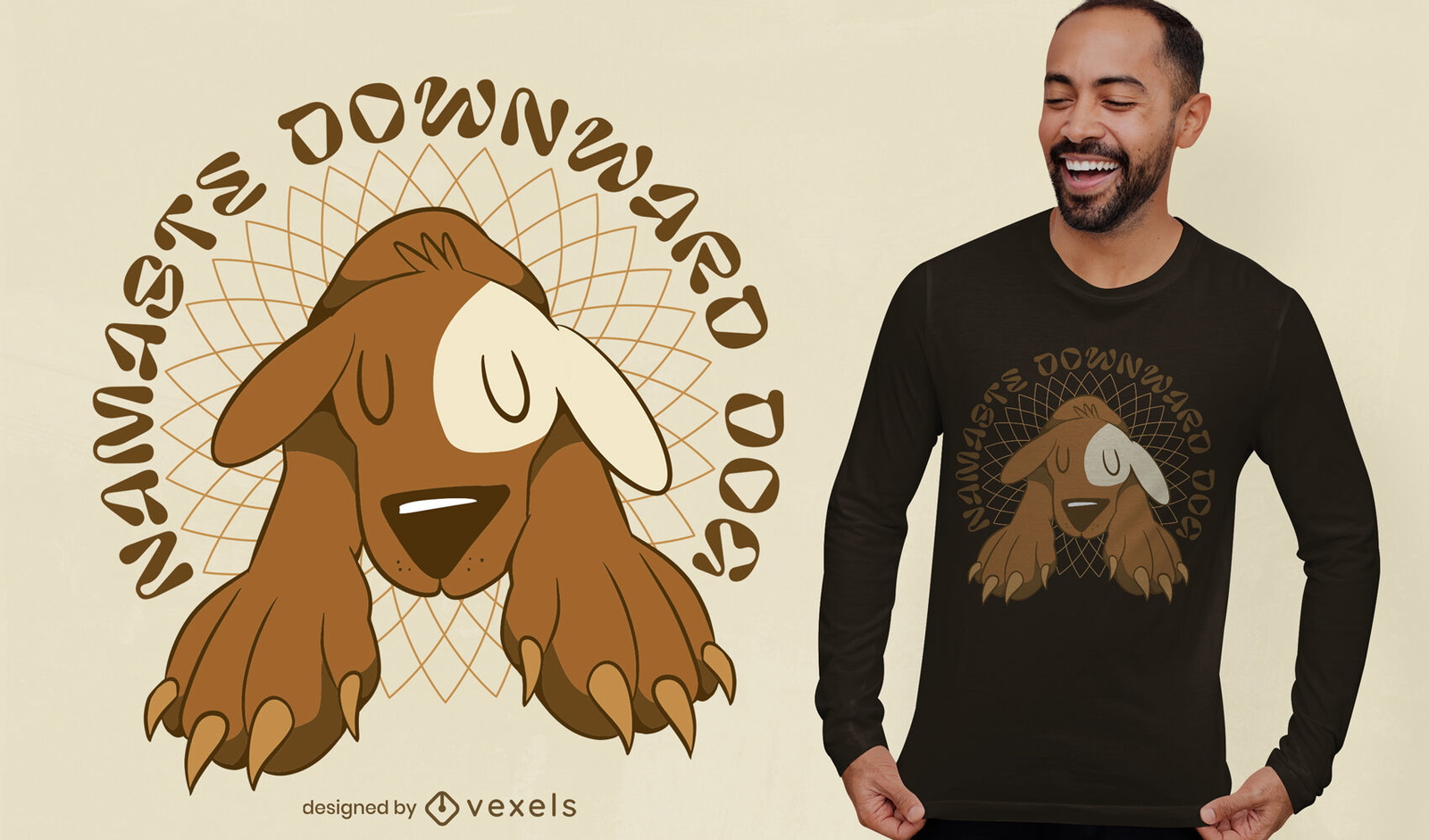 Dog animal in yoga pose t-shirt design