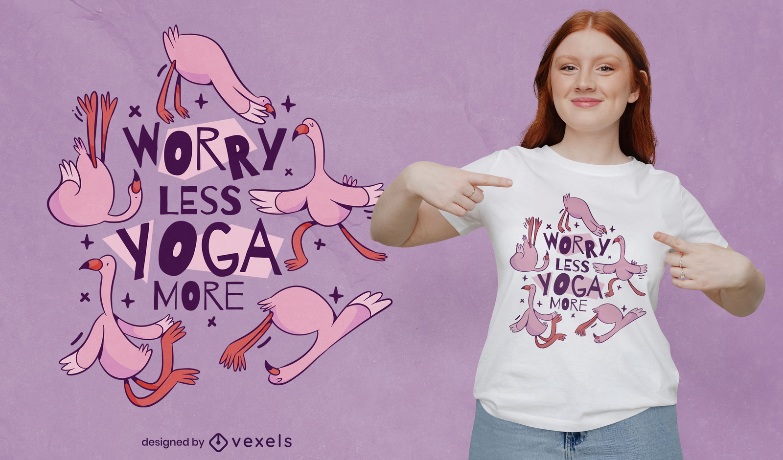 Flamingo bird doing yoga t-shirt design