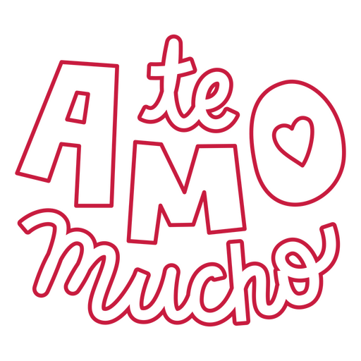 The words te amo mucho PNG Design