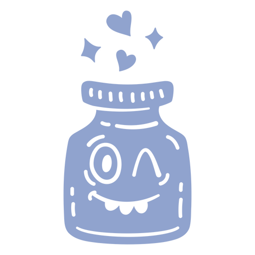 Blue jar with a smiley face on it PNG Design