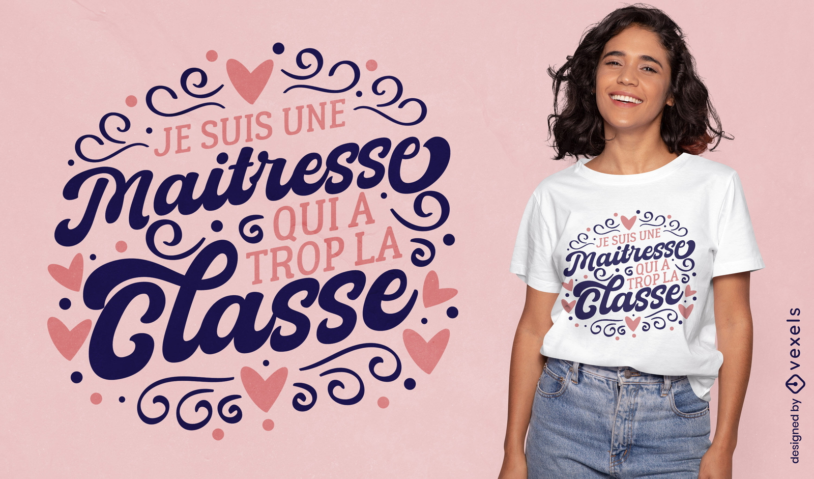 Elegante diseño de camiseta con cita de mistressfrench