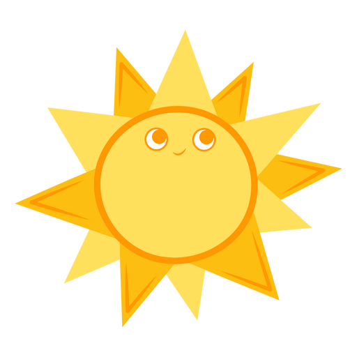 Cute cartoon sun smiling PNG Design