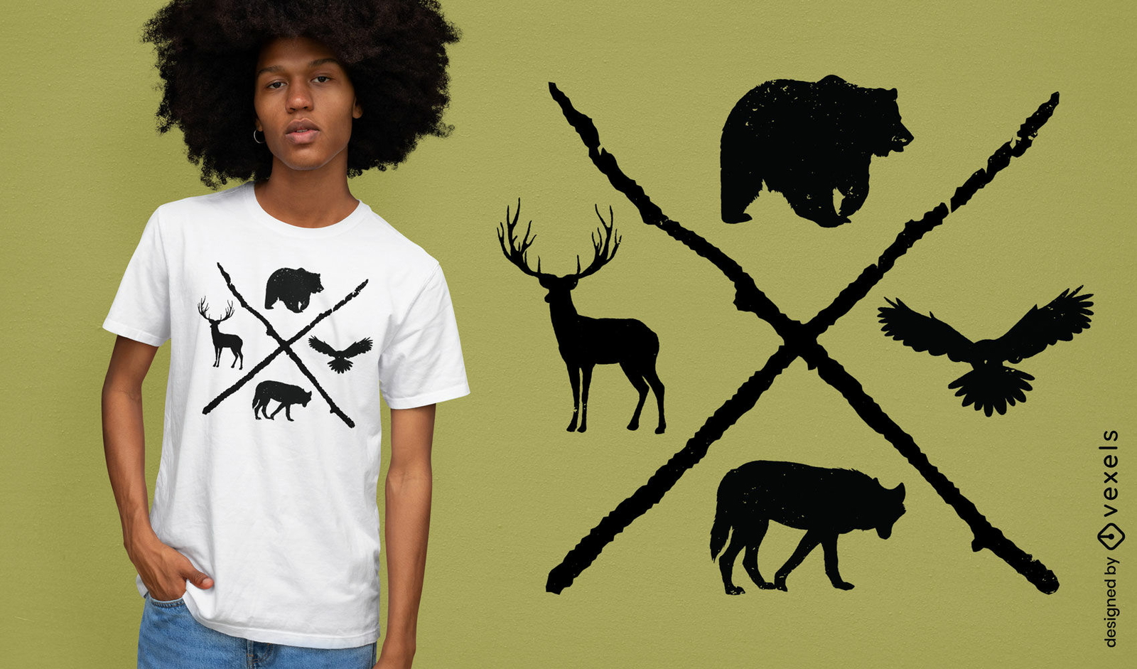 Forest animals t-shirt design