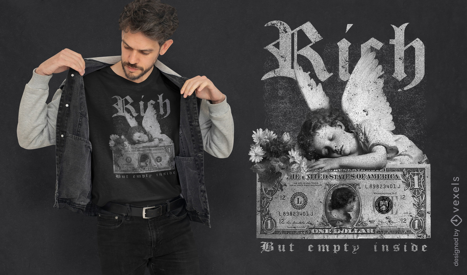 Rich but empty inside t-shirt design