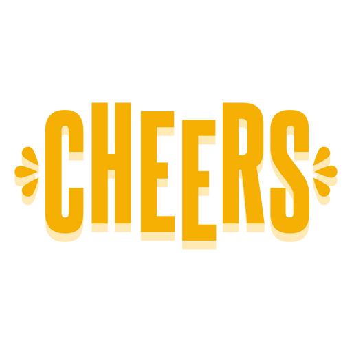 Cheers In Yellow Bold Letters PNG & SVG Design For T-Shirts