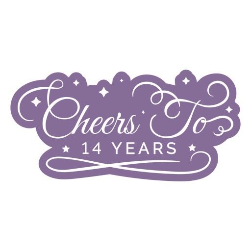 Cheers To 14 Years Sticker PNG & SVG Design For T-Shirts