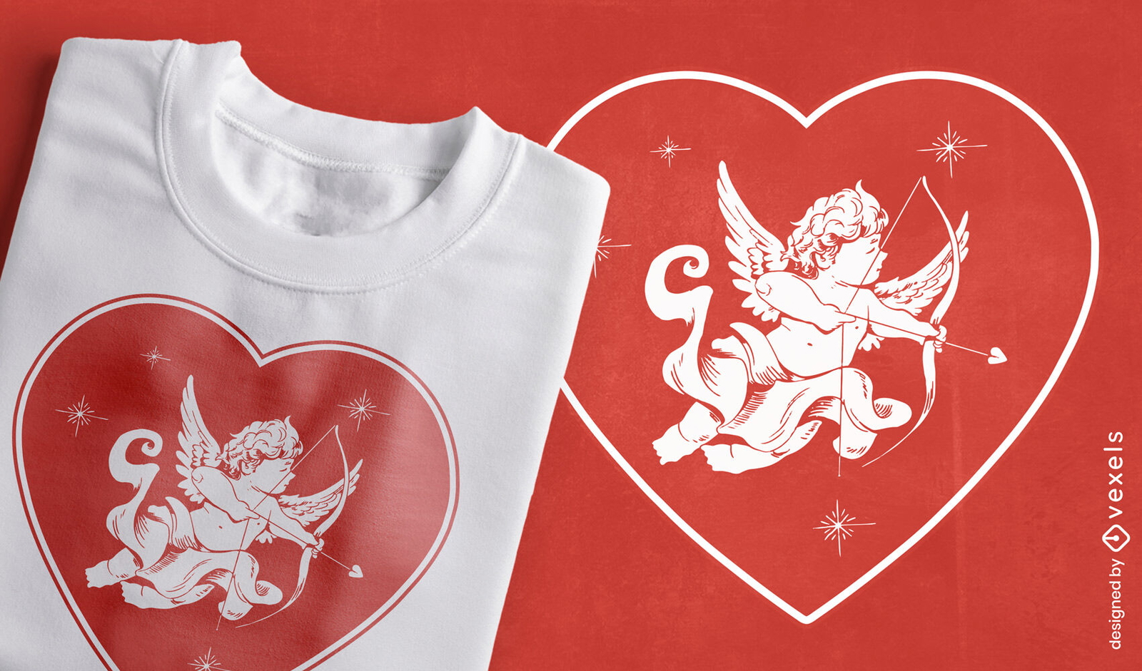 Cupid heart t-shirt design