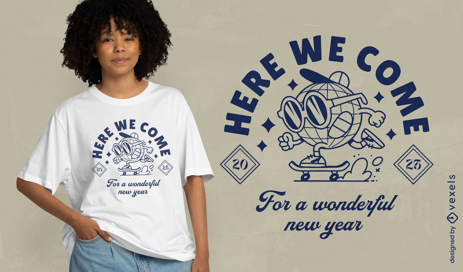 Here we come for a wonderful new year t-shirt design