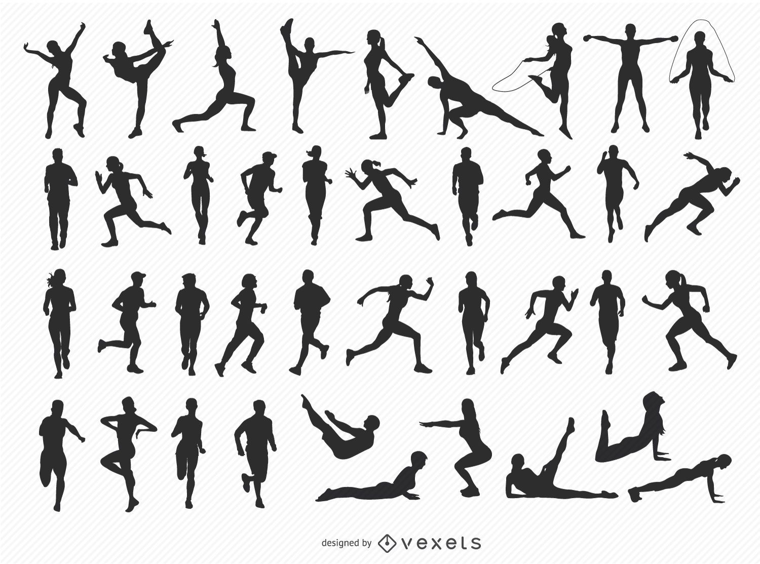 40 Fitness silhouettes