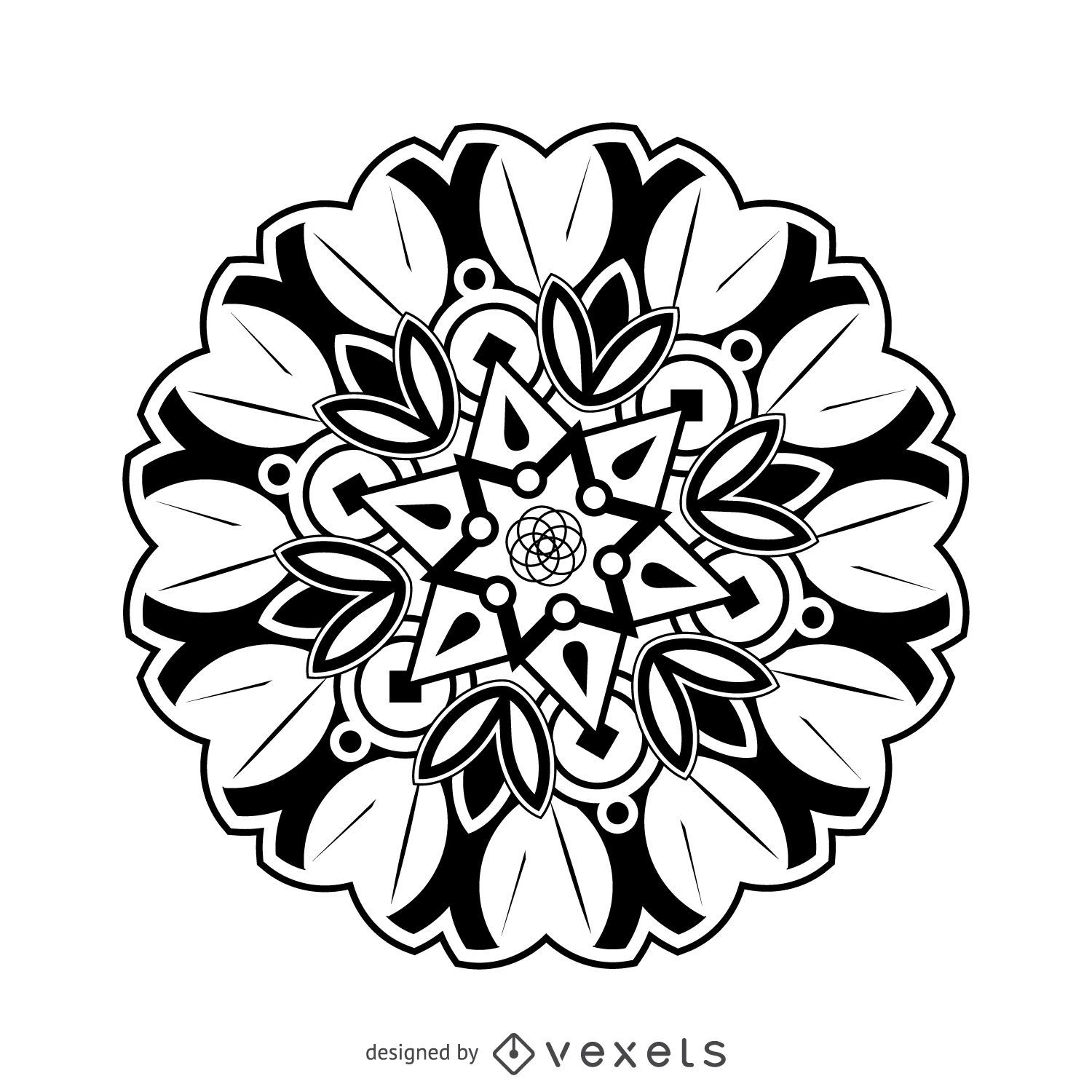 Flower mandala drawing