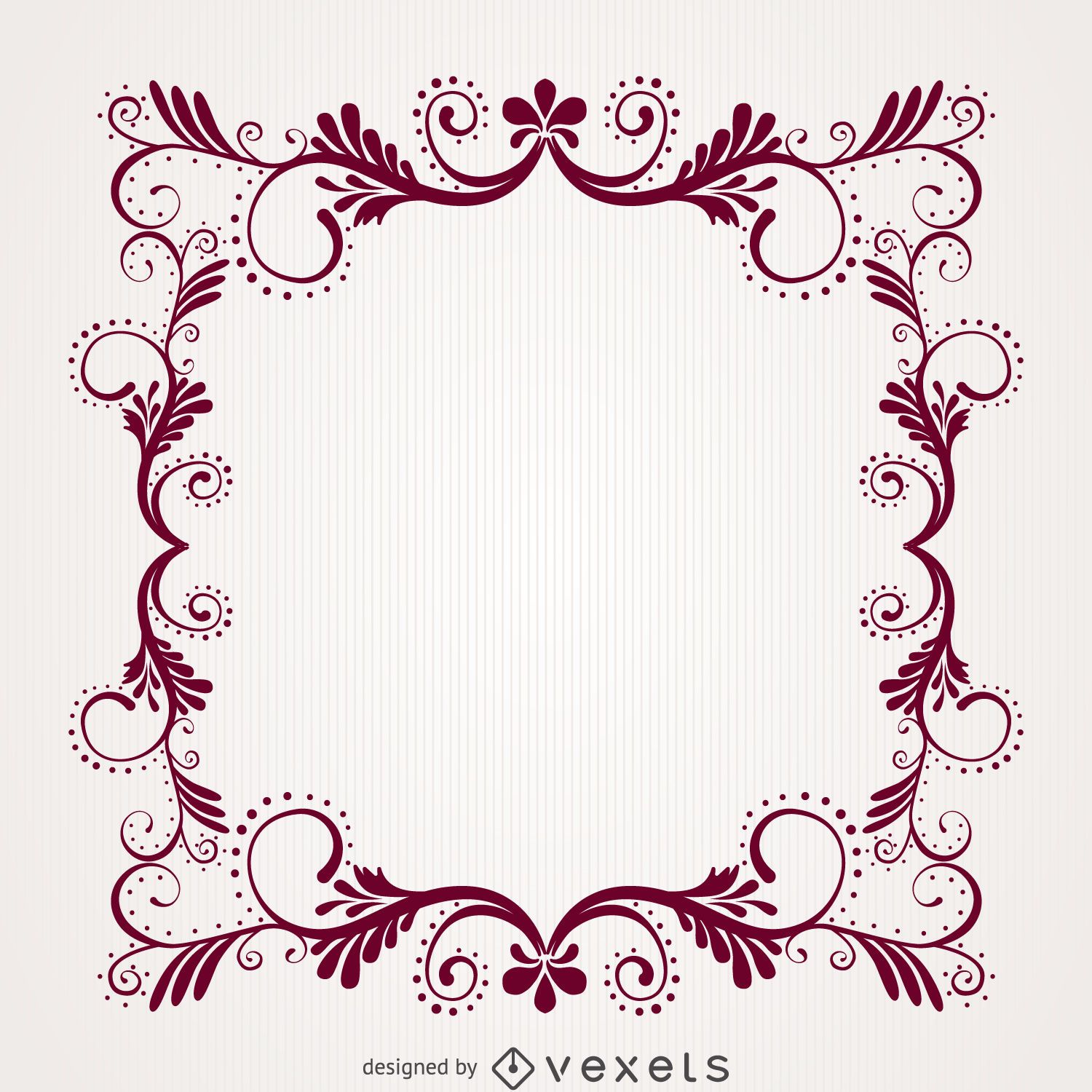 Ornamental decorative floral swirl frame