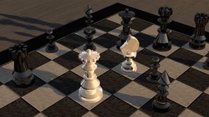 Preview wallpaper chess, chessboard, figures, 3d