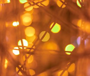 Preview wallpaper garland, glare, bokeh, macro, light