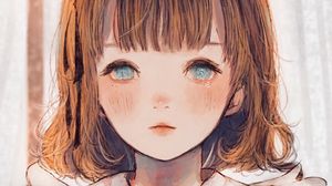 Preview wallpaper girl, tears, dress, flowers, anime, art