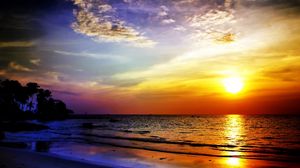 Preview wallpaper sea, sunset, landscape