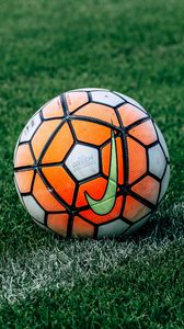 Preview wallpaper soccer ball, football, lawn, grass