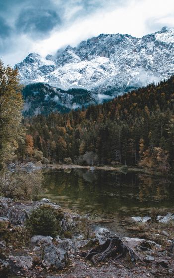 Eibsee lake, landscape, Germany Wallpaper 1200x1920