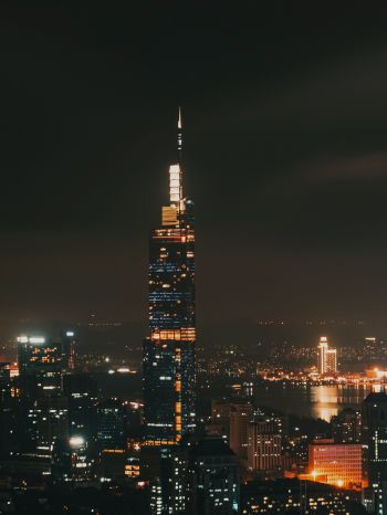 Nanjing, China, night city Wallpaper 1620x2160