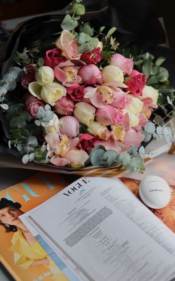 magazine, bouquet Wallpaper 1200x1920