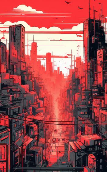 cityscape, red, city Wallpaper 1200x1920