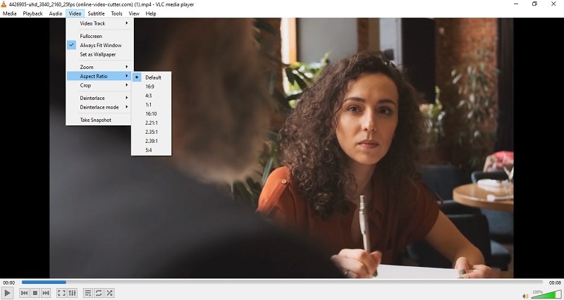 change video aspect ratio on vlc