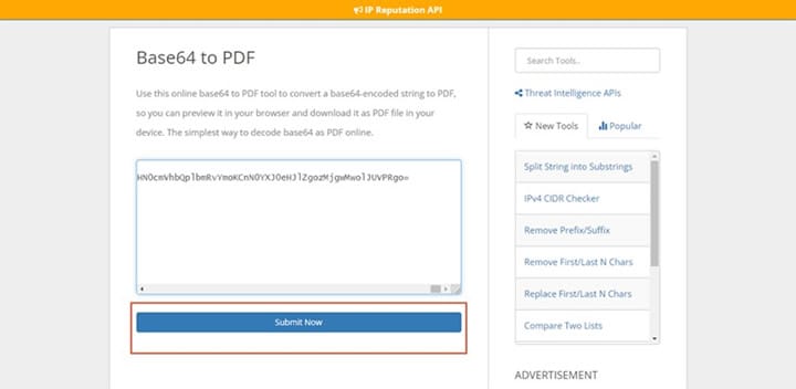 ipvoid décoder base64 en pdf