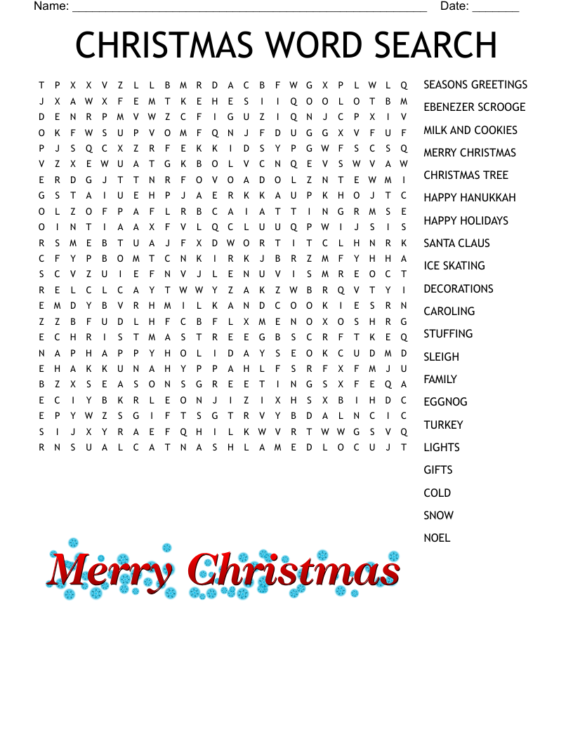 CHRISTMAS WORD SEARCH