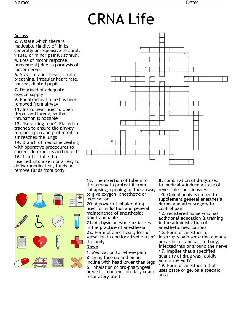 CRNA Life Crossword