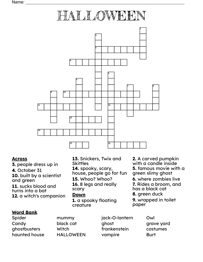 HALLOWEEN Crossword