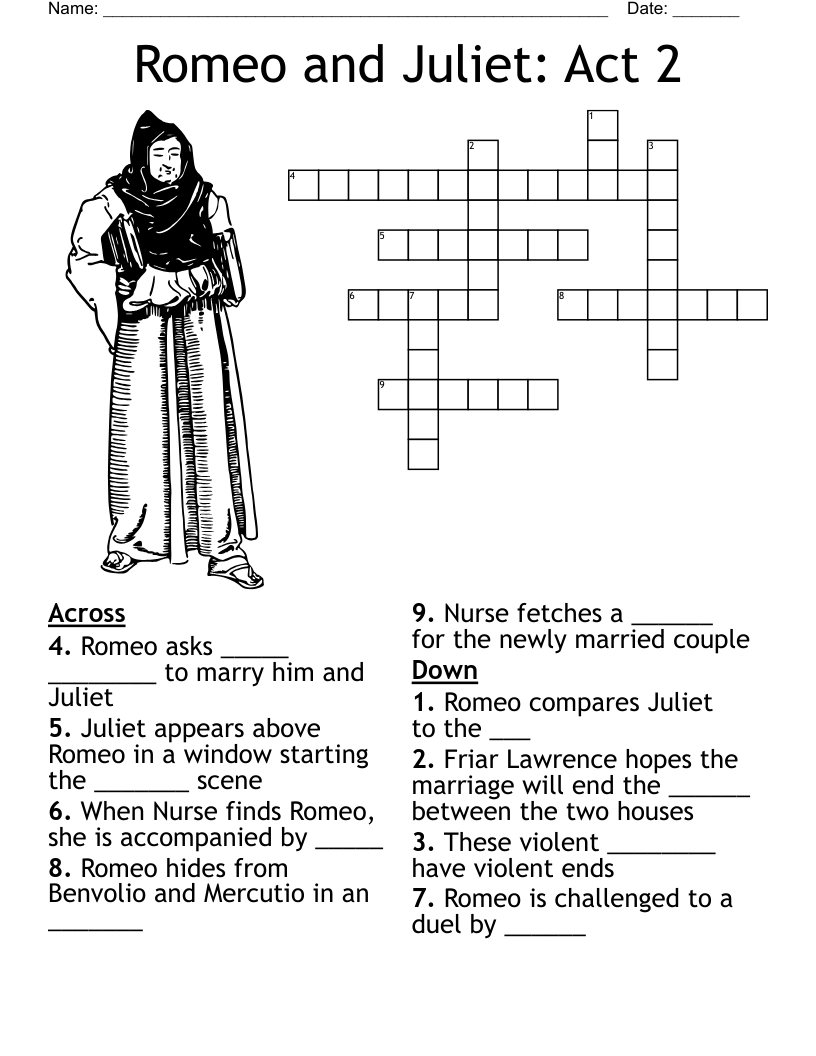 Romeo and Juliet: Act 2 Crossword