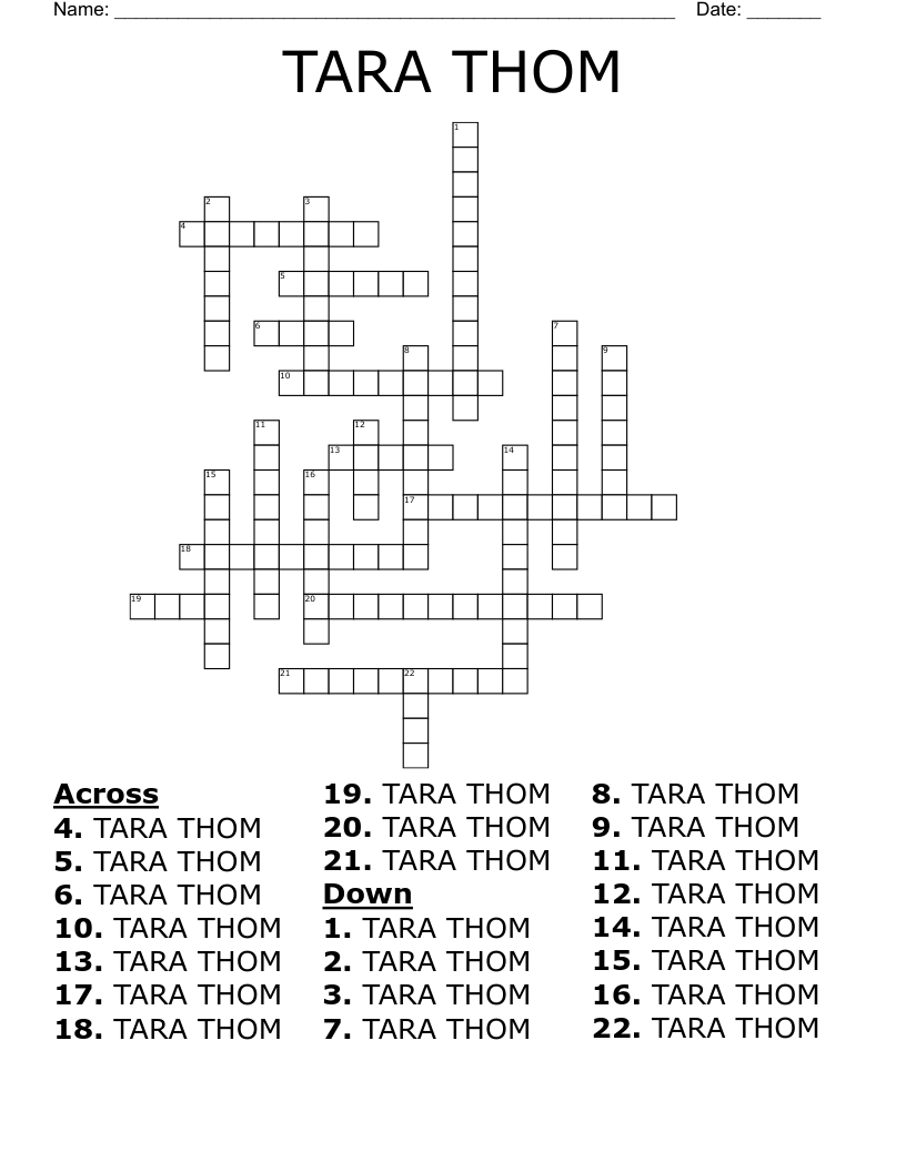 TARA THOM Crossword