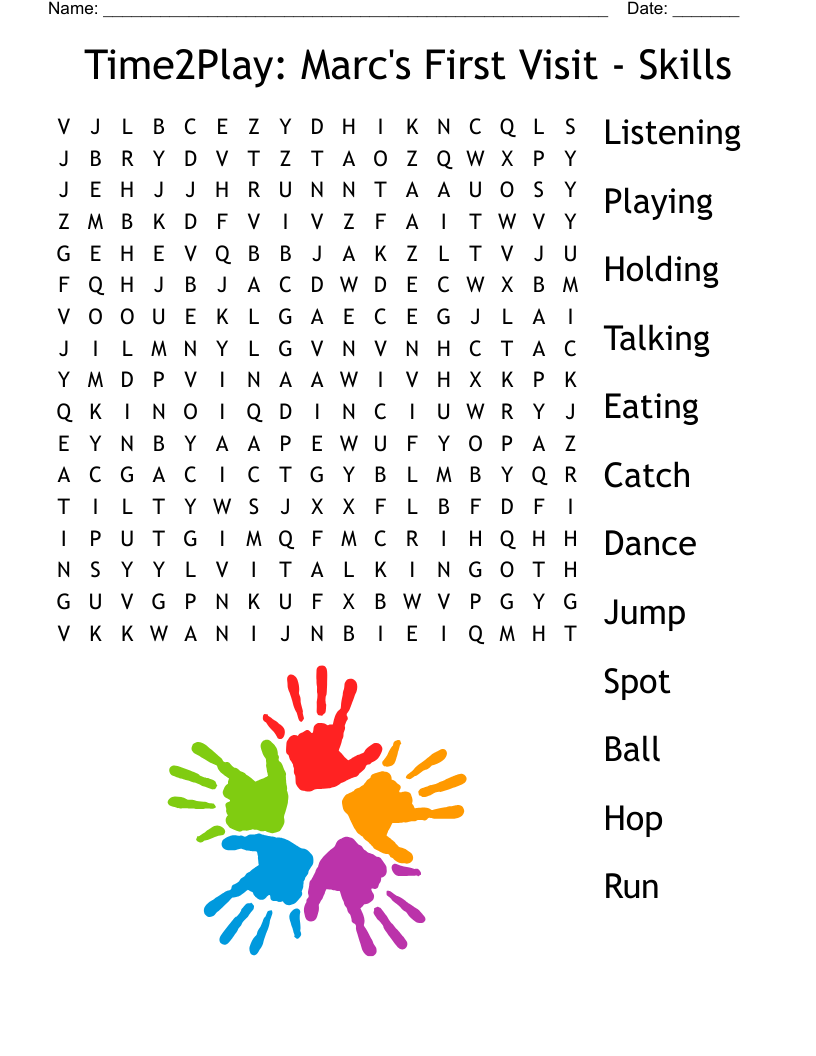 Time2Play: Marc's First Visit - Skills Word Search