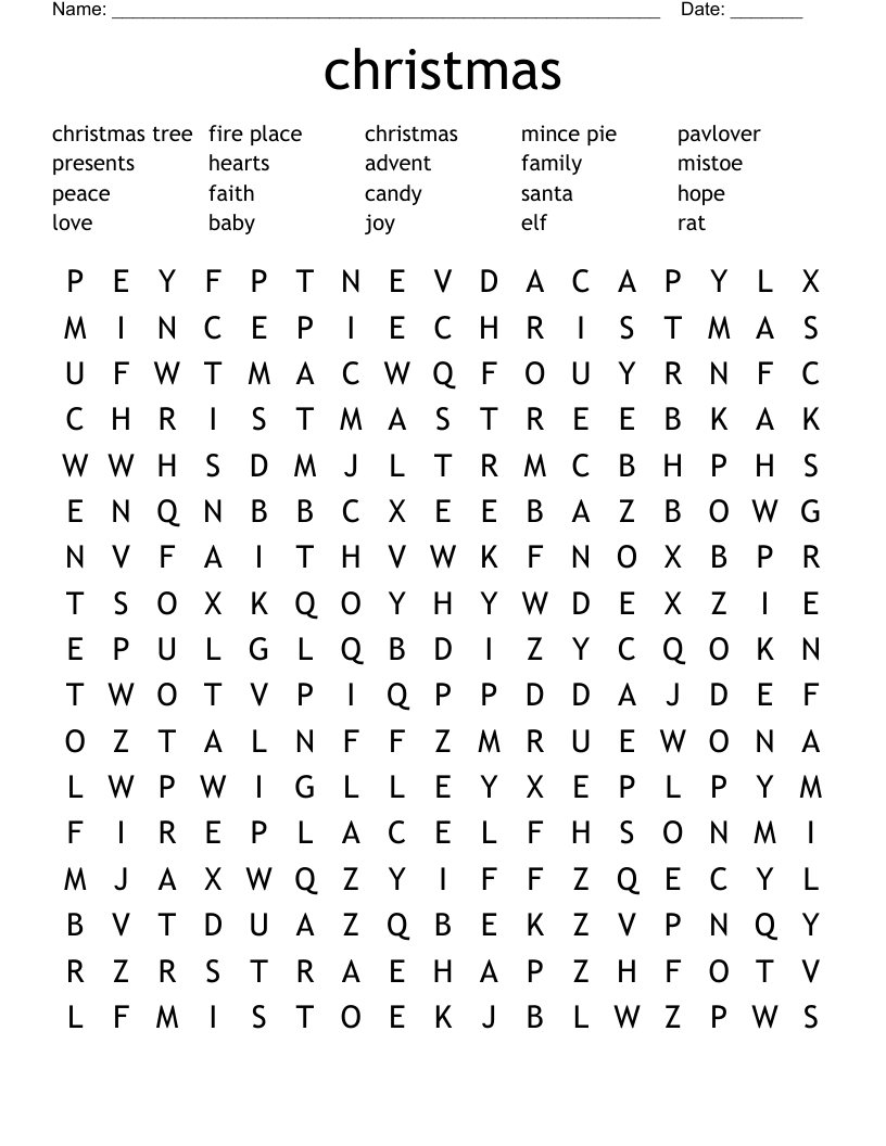 christmas Word Search