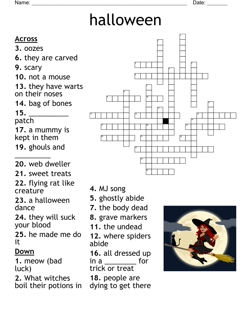 halloween Crossword