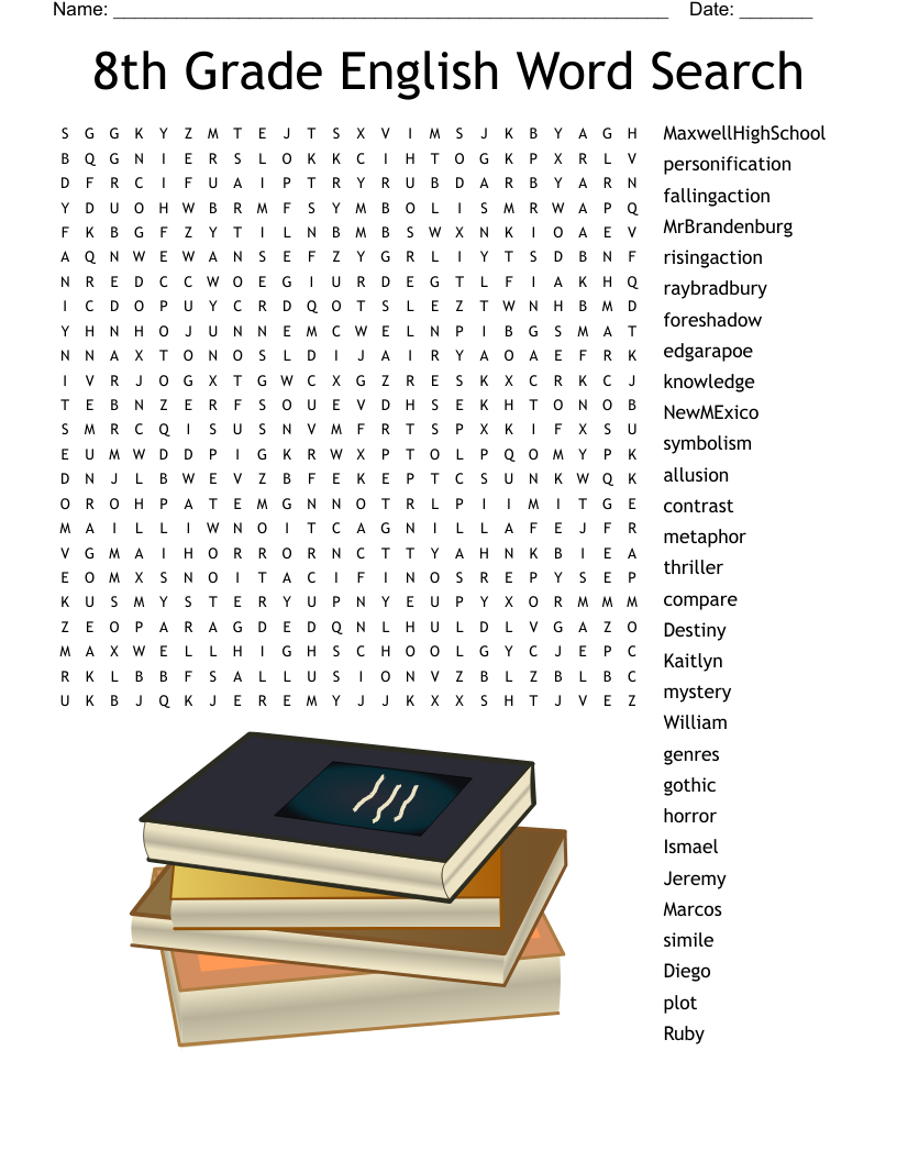 8th Grade English Word Search