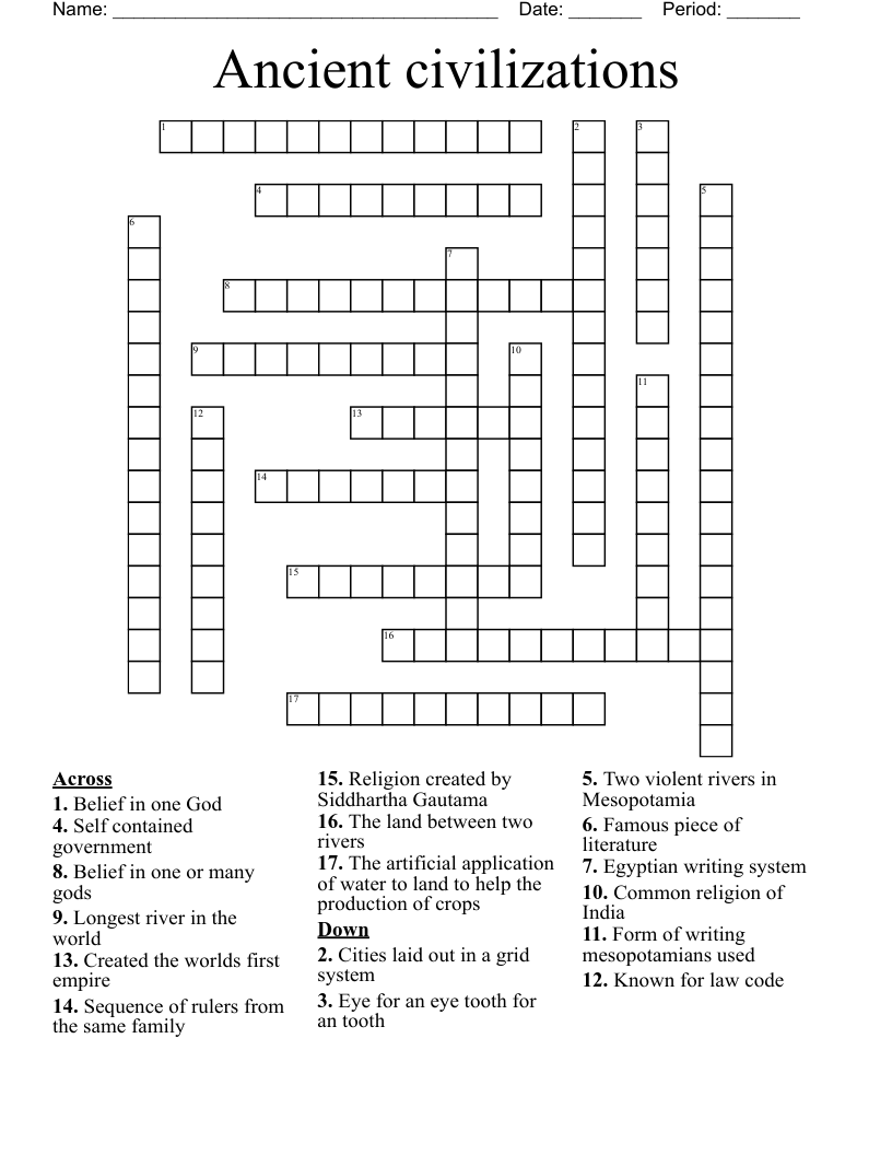 River Valley Civilizations Worksheet Answers