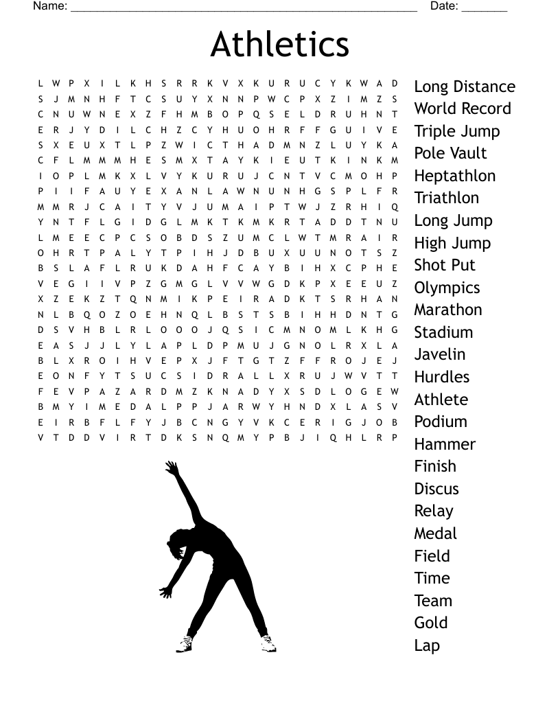 Athletics Word Search