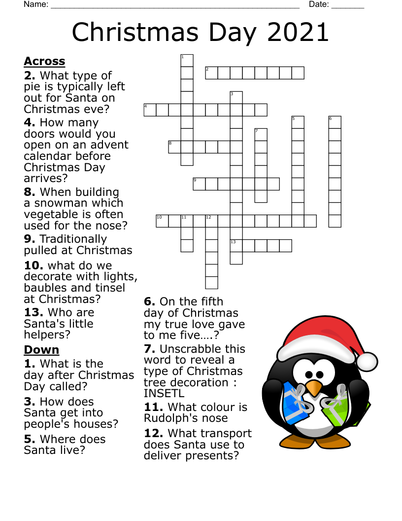 Christmas Day 2021 Crossword