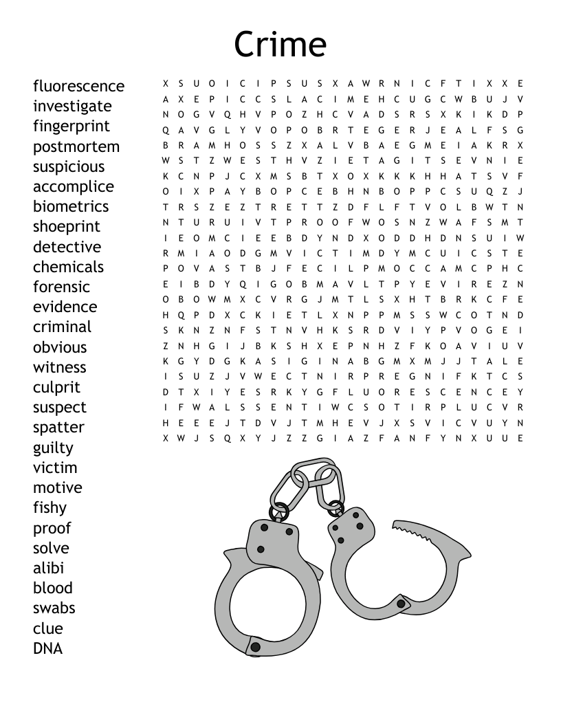 Crime Word Search