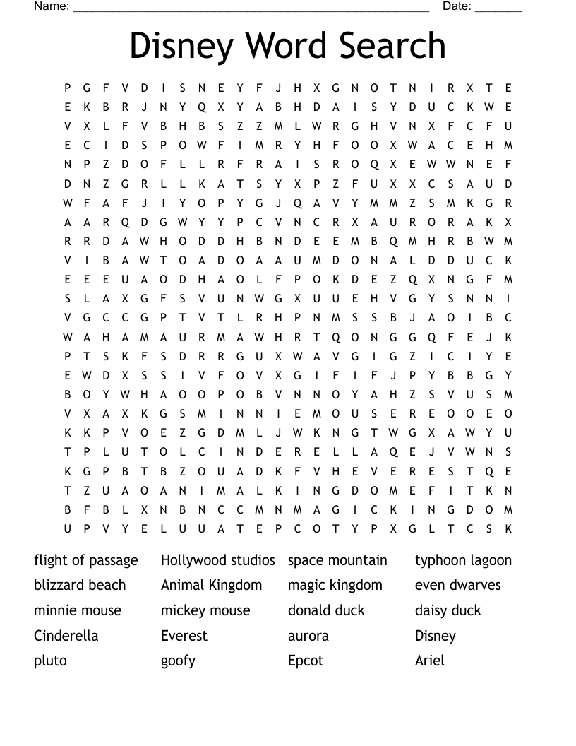 Disney Word Search