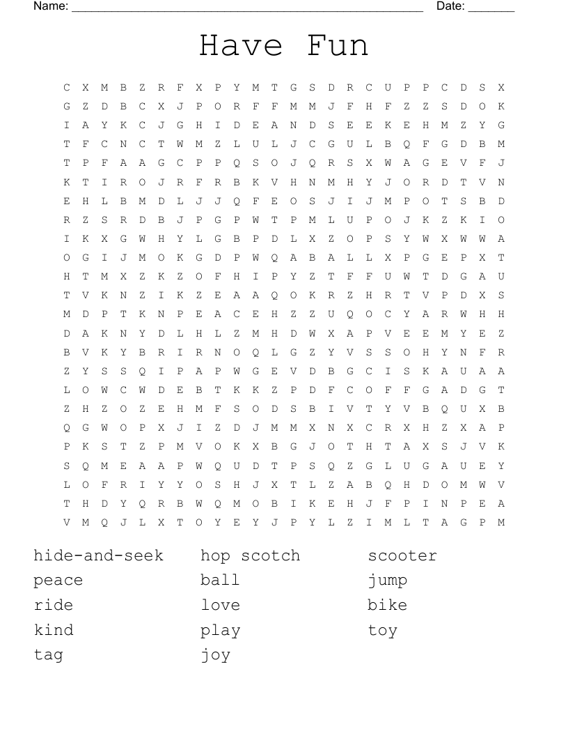 Have Fun Word Search