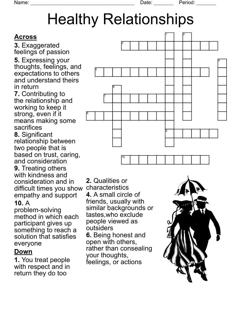 Healthy Relationships  Crossword