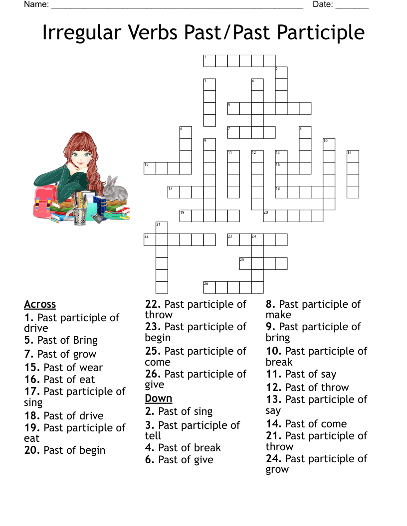 Irregular Verbs And Past Participle Worksheet