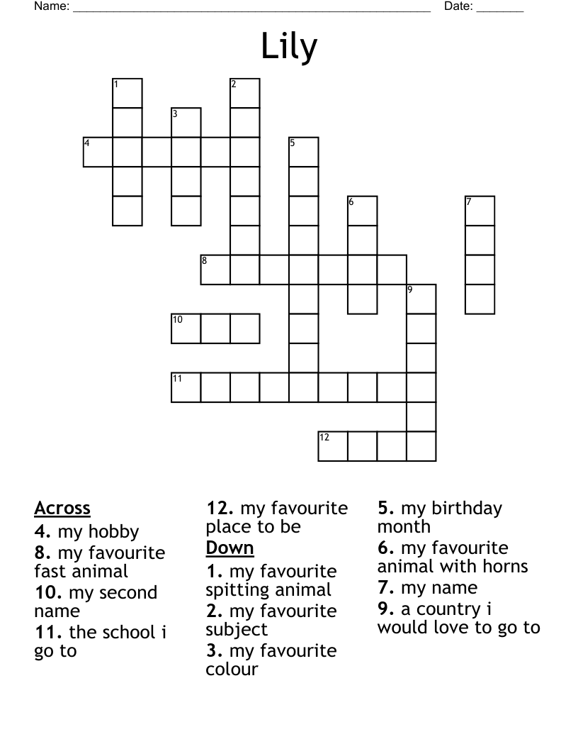 Lily  Crossword